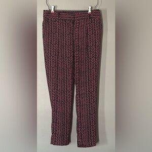 LOFT Pink and Black Chevron Marisa Pants